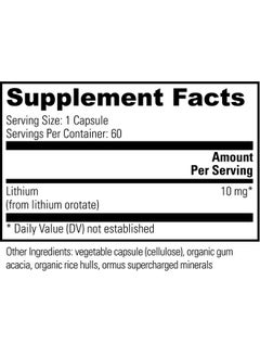 global healing center Global Healing Lithium Orotate Brain Health Supplement Supports Mood Function And Clarity 60 Capsules  - Image 3