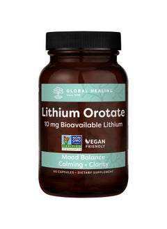 global healing center Global Healing Lithium Orotate Brain Health Supplement Supports Mood Function And Clarity 60 Capsules  - Image 2