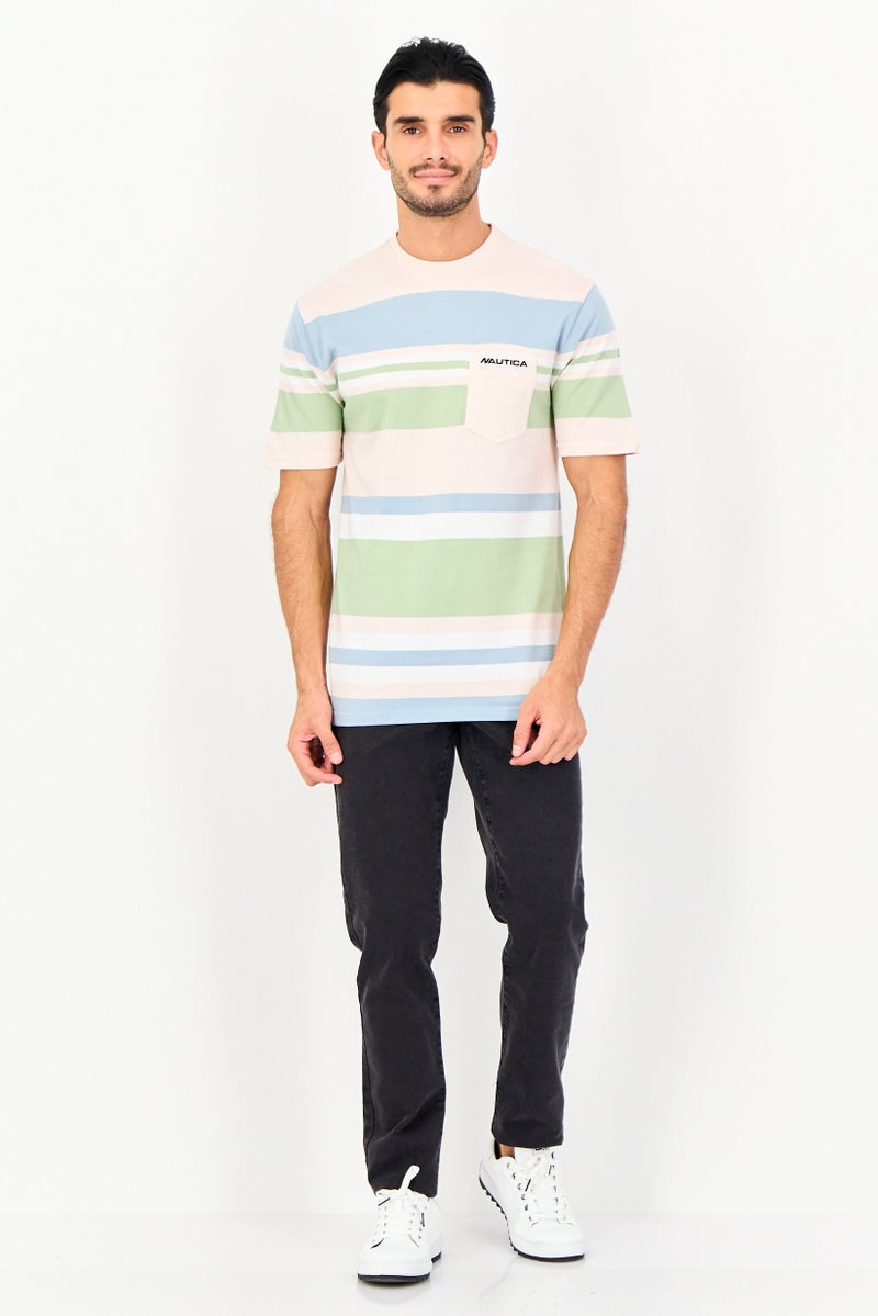 NAUTICA Men Crew Neck Short Sleeve Stripe T-Shirt, Multicolor - Image 2
