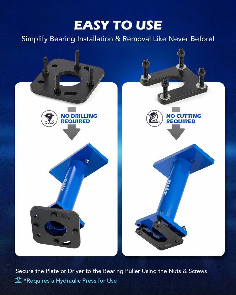 Orion Motor Tech Rear Axle Bearing Puller and Installer, Wheel Bearing Removal Tool with ABS Tone Ring Tool Adapter Plate, Compatible with 1995-2020 Toyota 4Runner Hilux Tacoma T100 Tundra Pick-up - Image 5