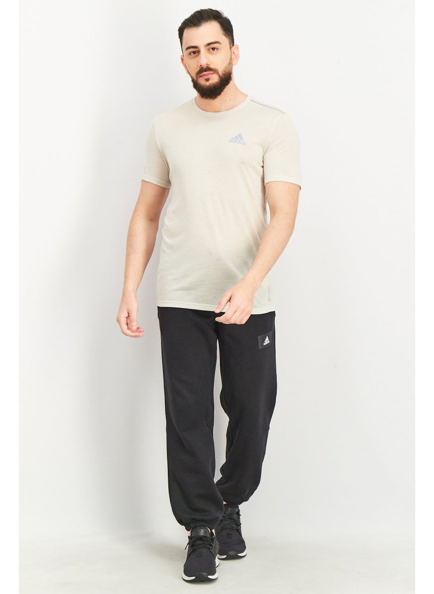 Adidas - Men Sportswear Fit Brand Logo Short Sleeve T-Shirt, Beige - Image 1