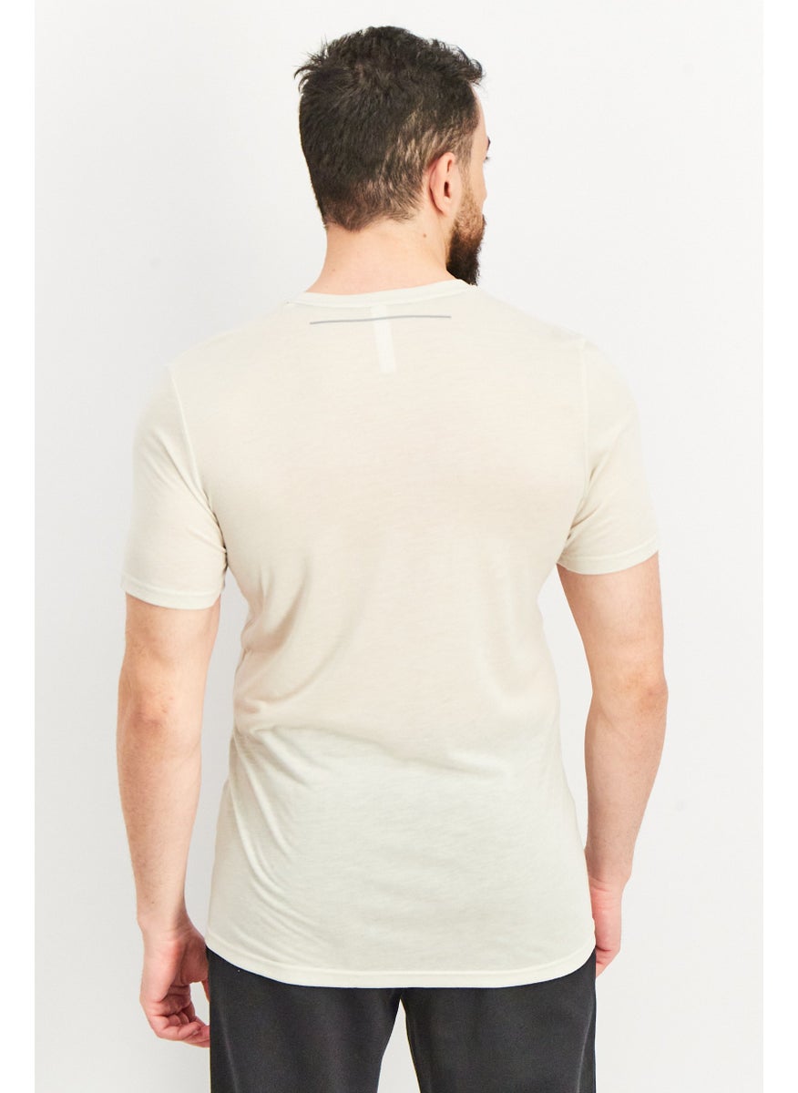 Adidas - Men Sportswear Fit Brand Logo Short Sleeve T-Shirt, Beige - Image 1