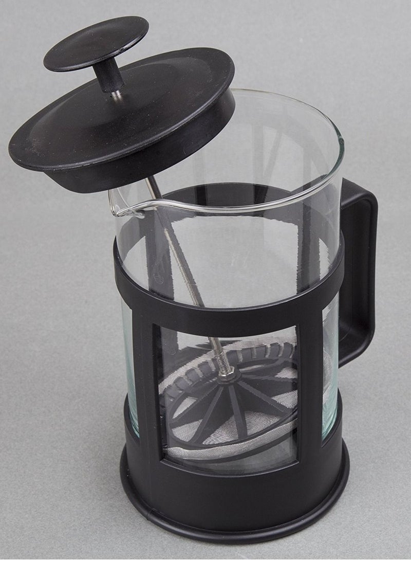 DubaiGallery صانعة القهوة والشاي بفرنسا، مكبس قهوة من زجاج البورسليكات، فلتر من الفولاذ المقاوم للصدأ، متينة ومقاومة للحرارة، سوداء - Image 3