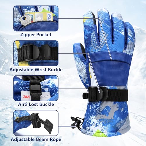 Odtmger Ski Gloves, Warmest Waterproof and Breathable Snow Gloves for Cold Weather, Fits Both Men & Women,for Parent Child Outdoor - Image 2
