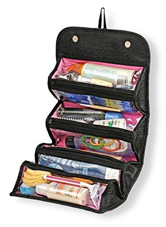 Homava Multi-Functional Hanging Toiletry Bag Foldable Cosmetic,Make up,Jewelry Storage Bag Portable Travel Pouch,9.5 x 4 x 5 Inch,Black - Image 3