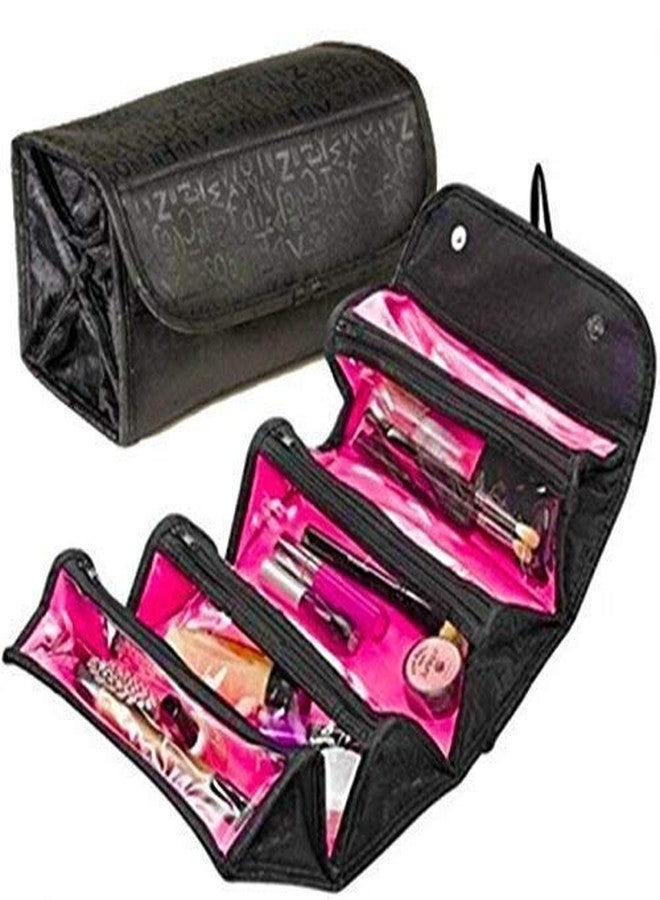 Homava Multi-Functional Hanging Toiletry Bag Foldable Cosmetic,Make up,Jewelry Storage Bag Portable Travel Pouch,9.5 x 4 x 5 Inch,Black - Image 2