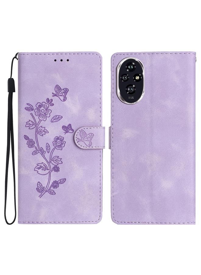 S-TOP Case For Honor 200 Pro Flower Butterfly Embossing Pattern Leather Phone Case - Image 1
