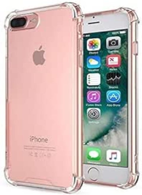 جراب iPhone 7 Plus، جراب iPhone 8 Plus، جراب شفاف للغاية [ممتص للصدمات] مع لوحة خلفية بلاستيكية صلبة شفافة ومصد جل TPU ناعم (شفاف)