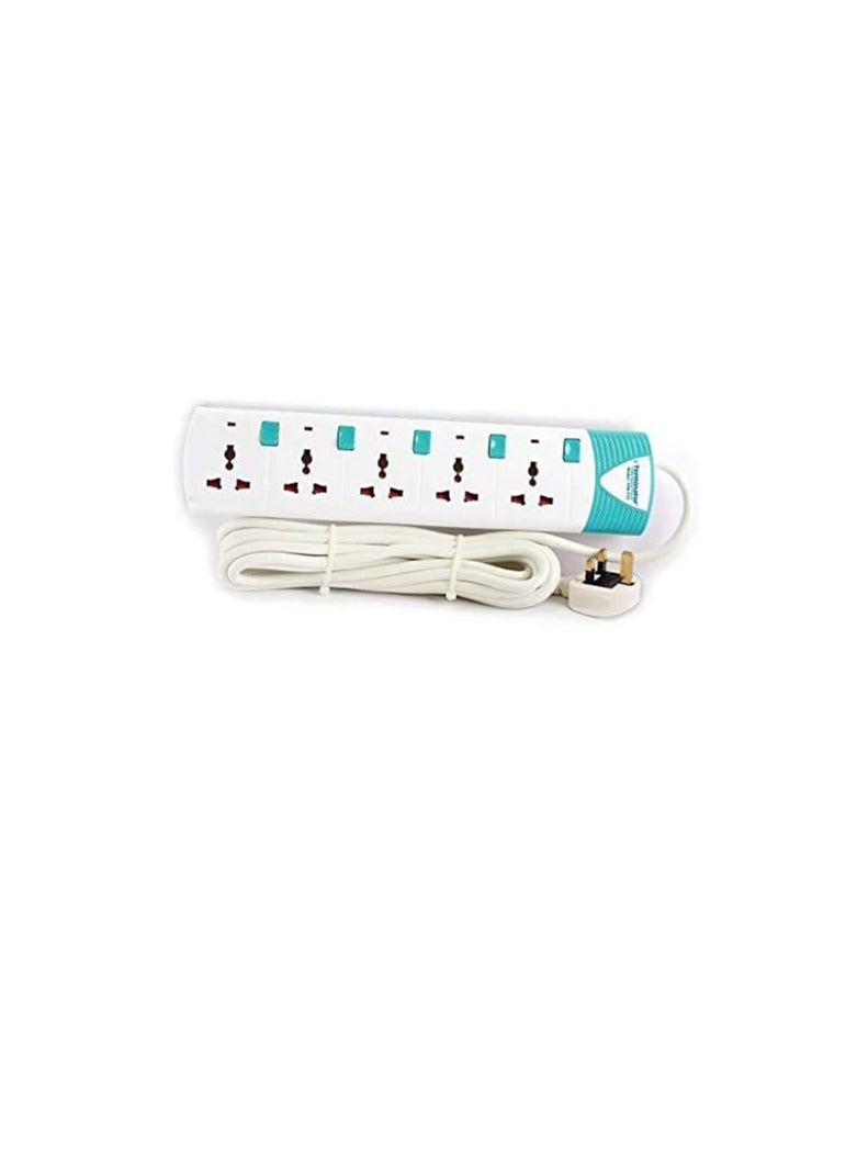 Terminator 3-meter 5-way power extension socket with single power switches and safety shutters TPB515  - Image 1