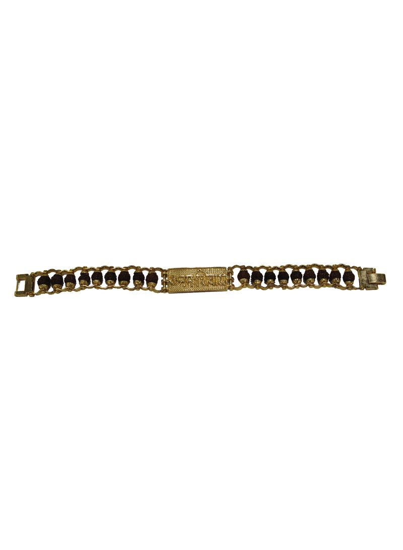 Om Namah Shivaya Name Bracelet With Rudraksha Beads For Positive Energy And Healing - Image 1