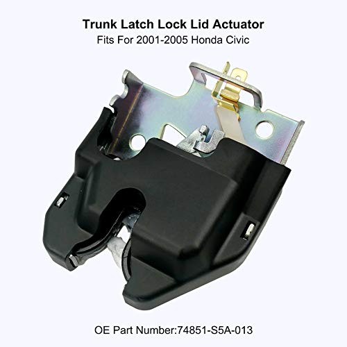 AUGREX Trunk Latch Lock Lid Actuator 74851-S5A-013 for Honda Civic 2001-2005, 74851-S5A-A02 74851S5AA01 - Image 2