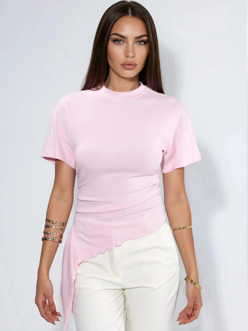 بوسيم BUSEM Oversized Crew Neck Drape Blouse