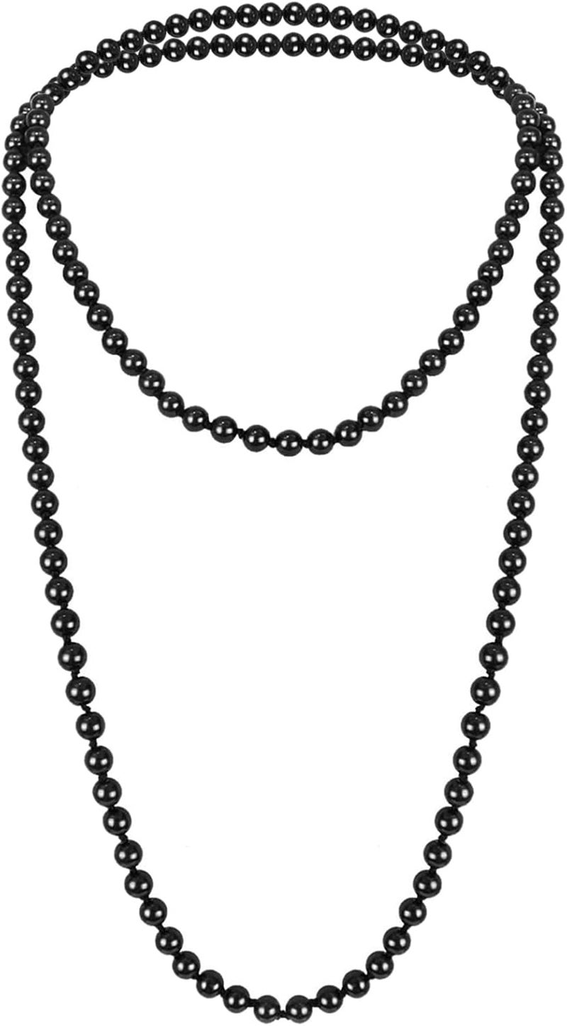 KOSMOS-LI Fashion Faux Pearls Pendants 1920s Beads Cluster Long Pearl Necklace for Costume Party Jewelry 55" - Image 1
