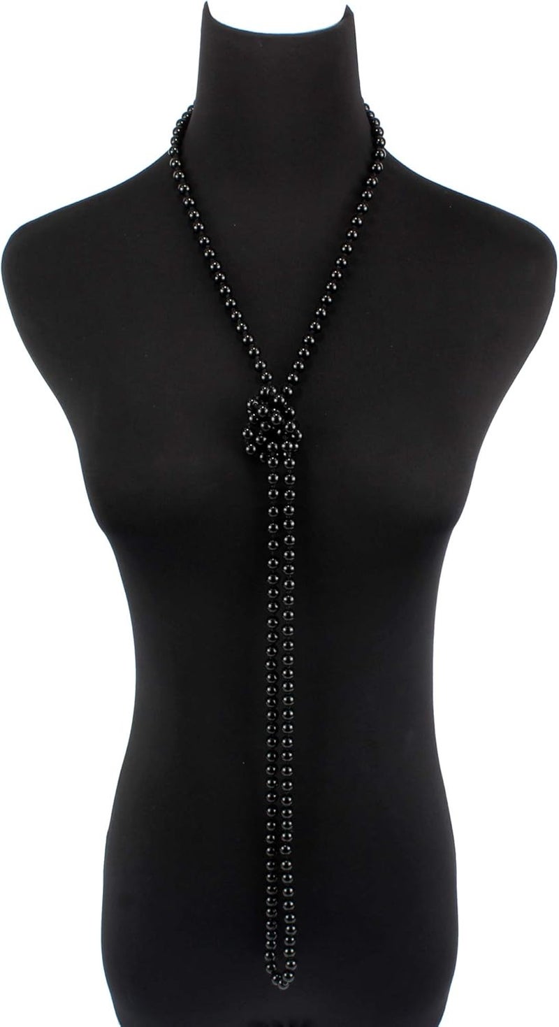 KOSMOS-LI Fashion Faux Pearls Pendants 1920s Beads Cluster Long Pearl Necklace for Costume Party Jewelry 55" - Image 5