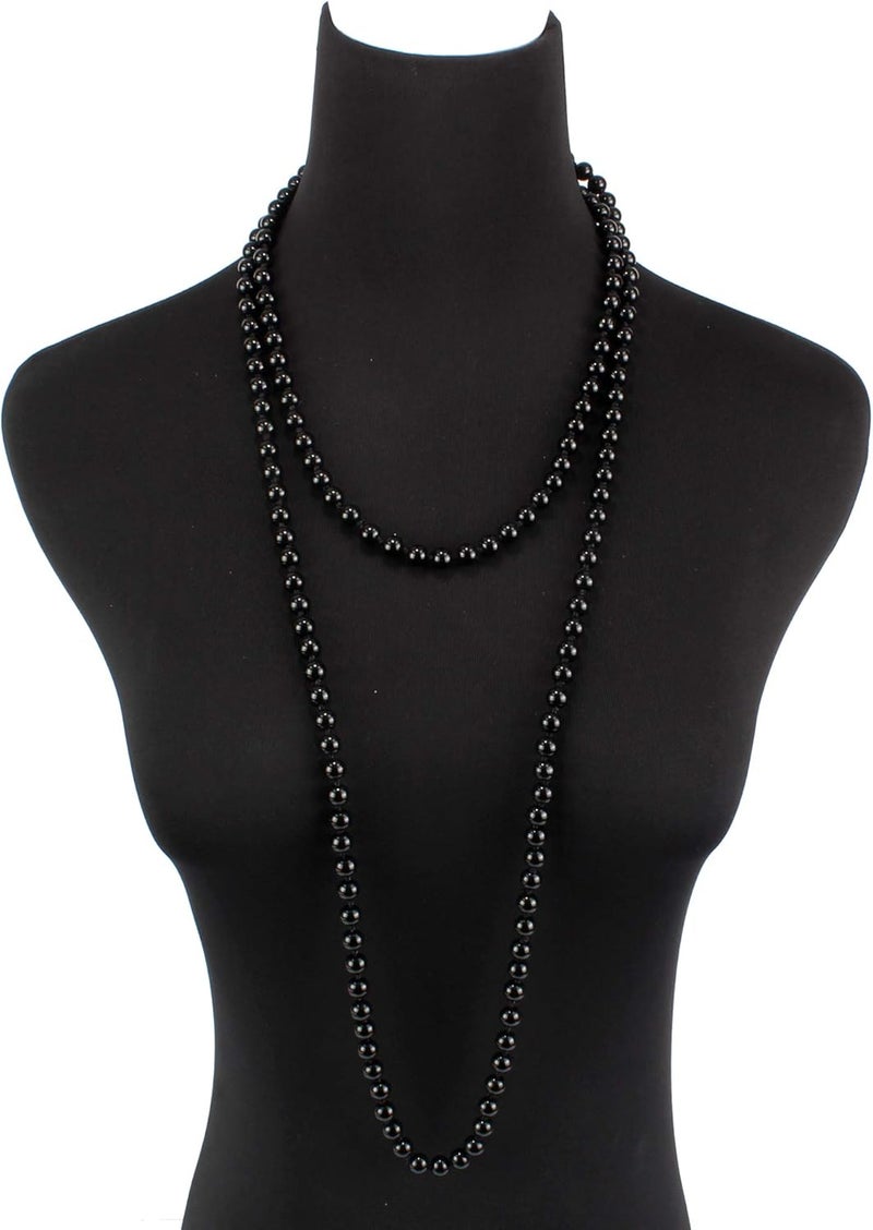 KOSMOS-LI Fashion Faux Pearls Pendants 1920s Beads Cluster Long Pearl Necklace for Costume Party Jewelry 55" - Image 3