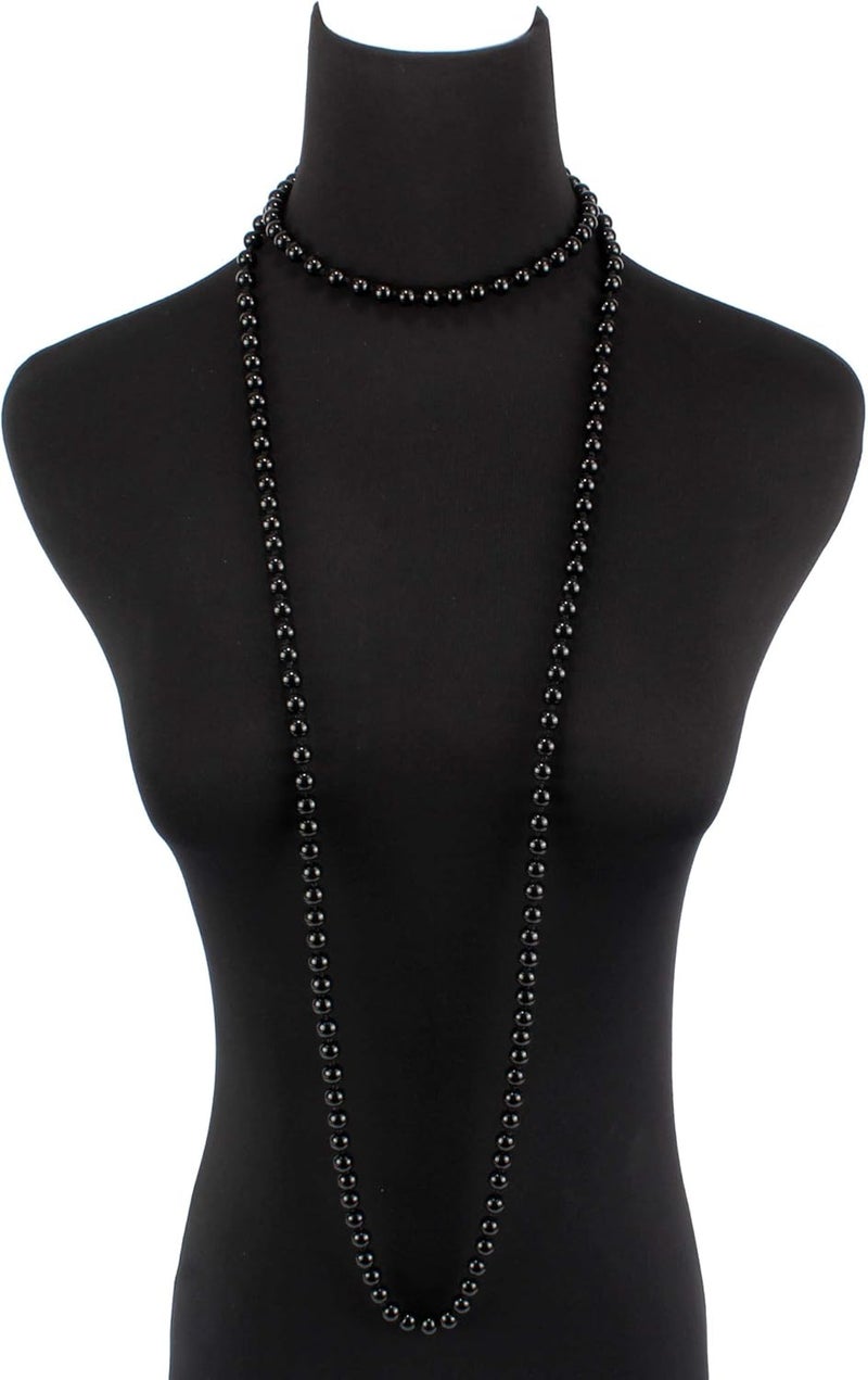 KOSMOS-LI Fashion Faux Pearls Pendants 1920s Beads Cluster Long Pearl Necklace for Costume Party Jewelry 55" - Image 2