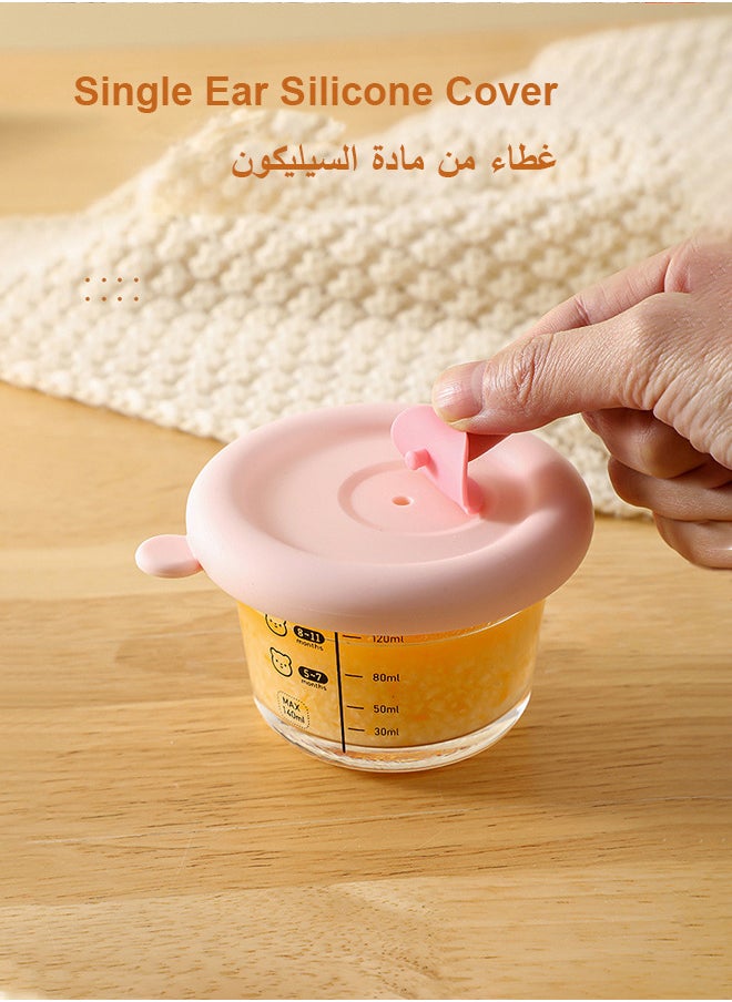 3 PCS Square Baby Food Containers, Reusable Infant Food Storage Jars, Small Snack Container with Lids for Infant & Babies, Microwave & Dishwasher Friendly