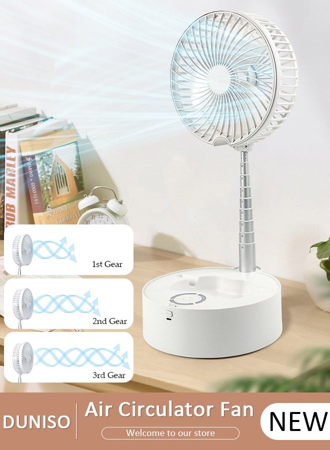 DUNISO Air Circulator Fan with Light Small Quiet Turbo Force Desk Fans with Base-Mounted Controls 3 Speed Cooling Fan Floor Fan for Whole Room Home Bedroom Office Outdoor - Image 1