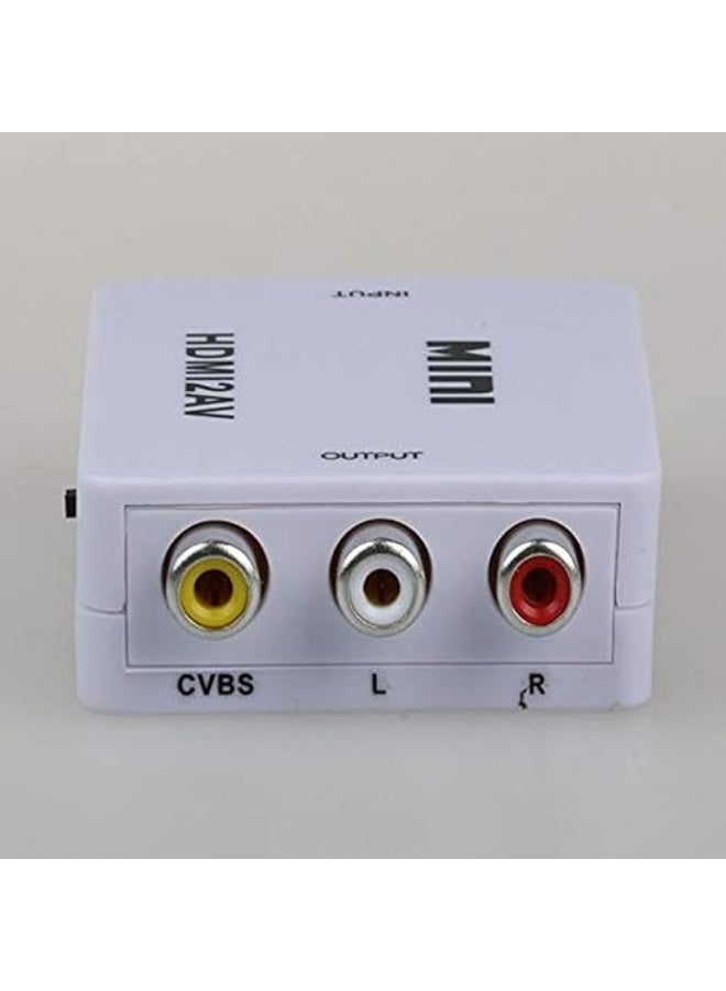 1080p HDMI to Composite Audio/Video Converter and Connector CVBS S-Video RCA NTSC PAL White - Image 1