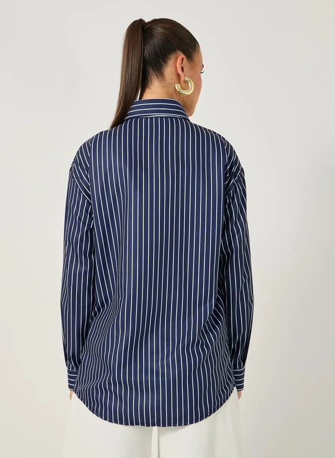Styli Striped Oversized Collared Shirt