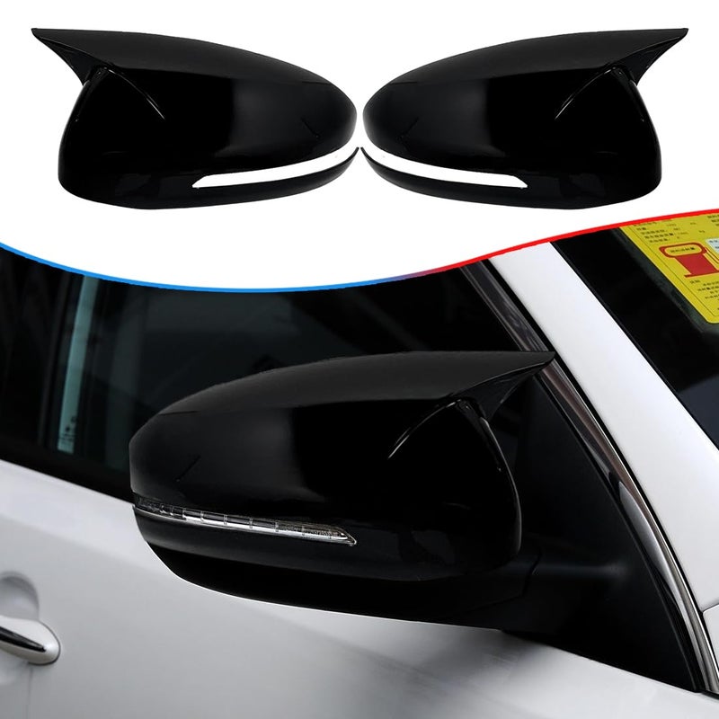 MUXEE Rear View Mirror Coverfor Kia OptimaK5 2011 2012 2013 2014 2015 Bright Black Turn Signal Housing Cover Horned Mirror Cover Sets Accessories