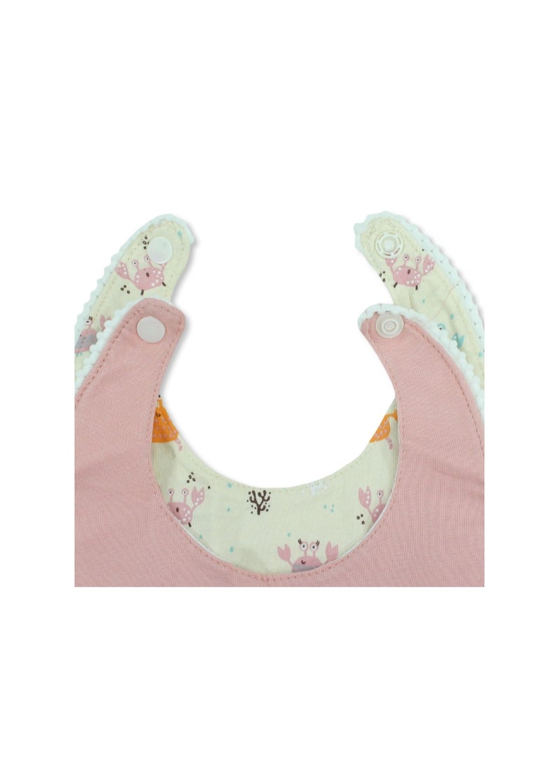 Junior Cotton Bib Pink & Beige with "Nice To Sea You" Print – Pack Of 2 - Image 3