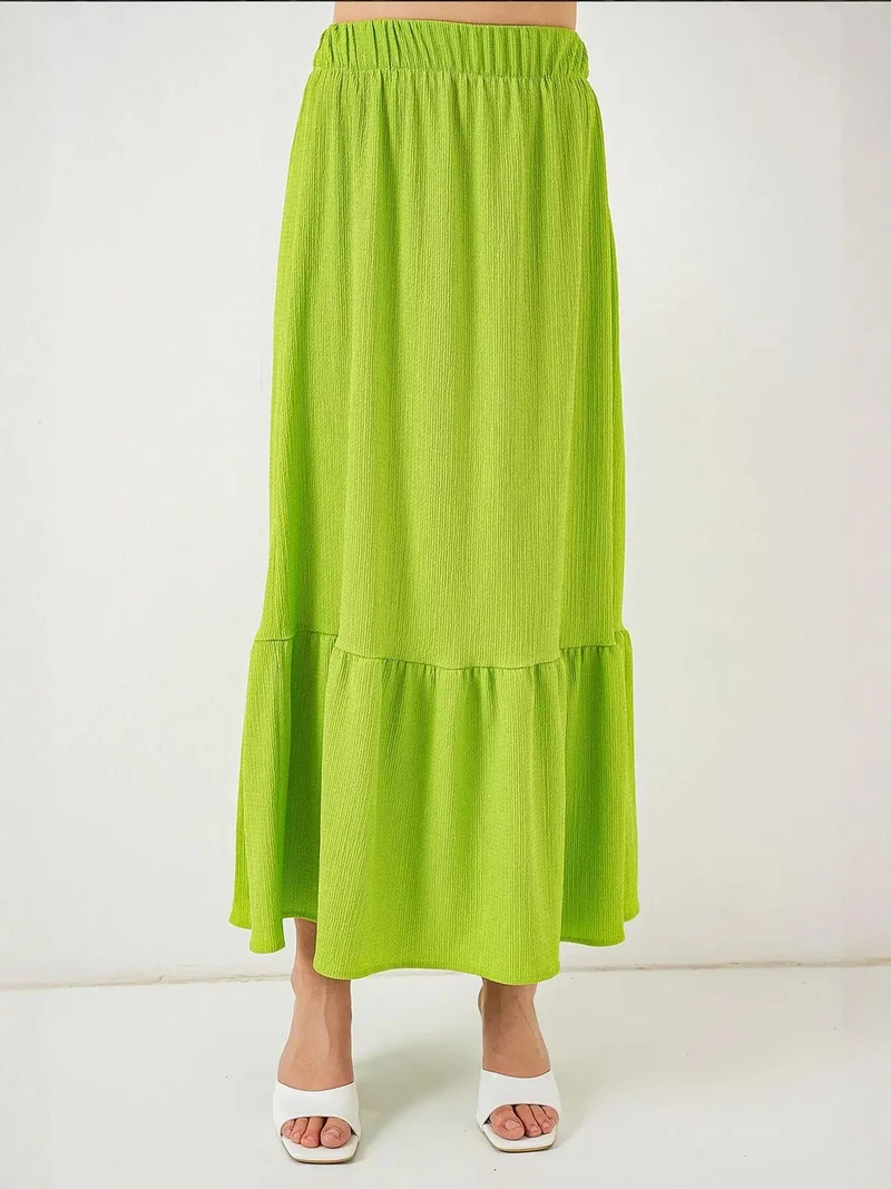 BIG DART BDART Textured Maxi Knit Skirt with Elastic Waist