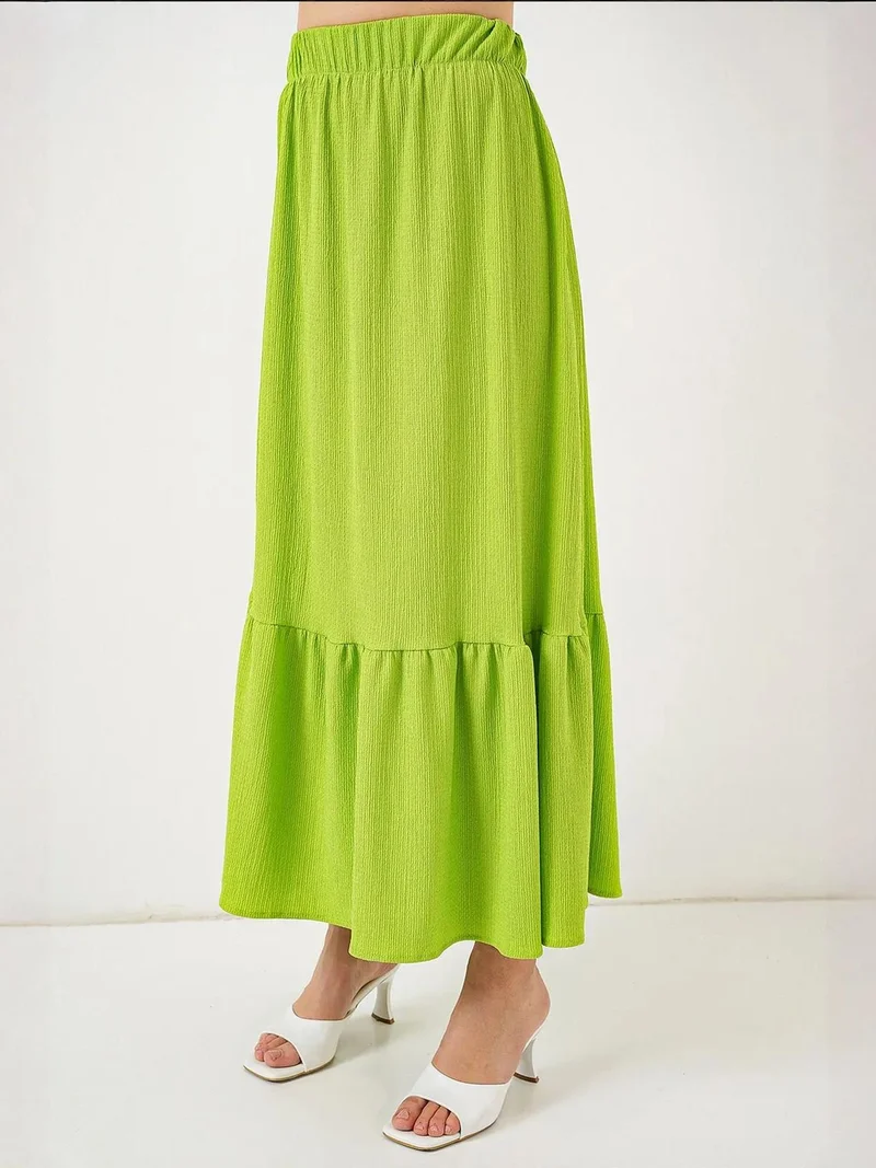 BIG DART BDART Textured Maxi Knit Skirt with Elastic Waist