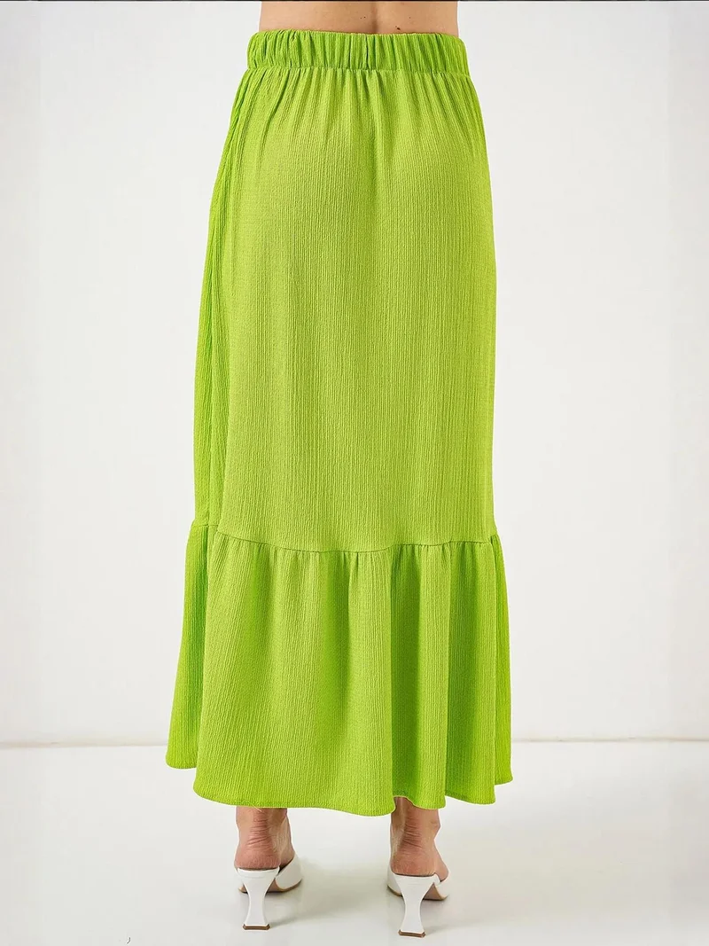 BIG DART BDART Textured Maxi Knit Skirt with Elastic Waist