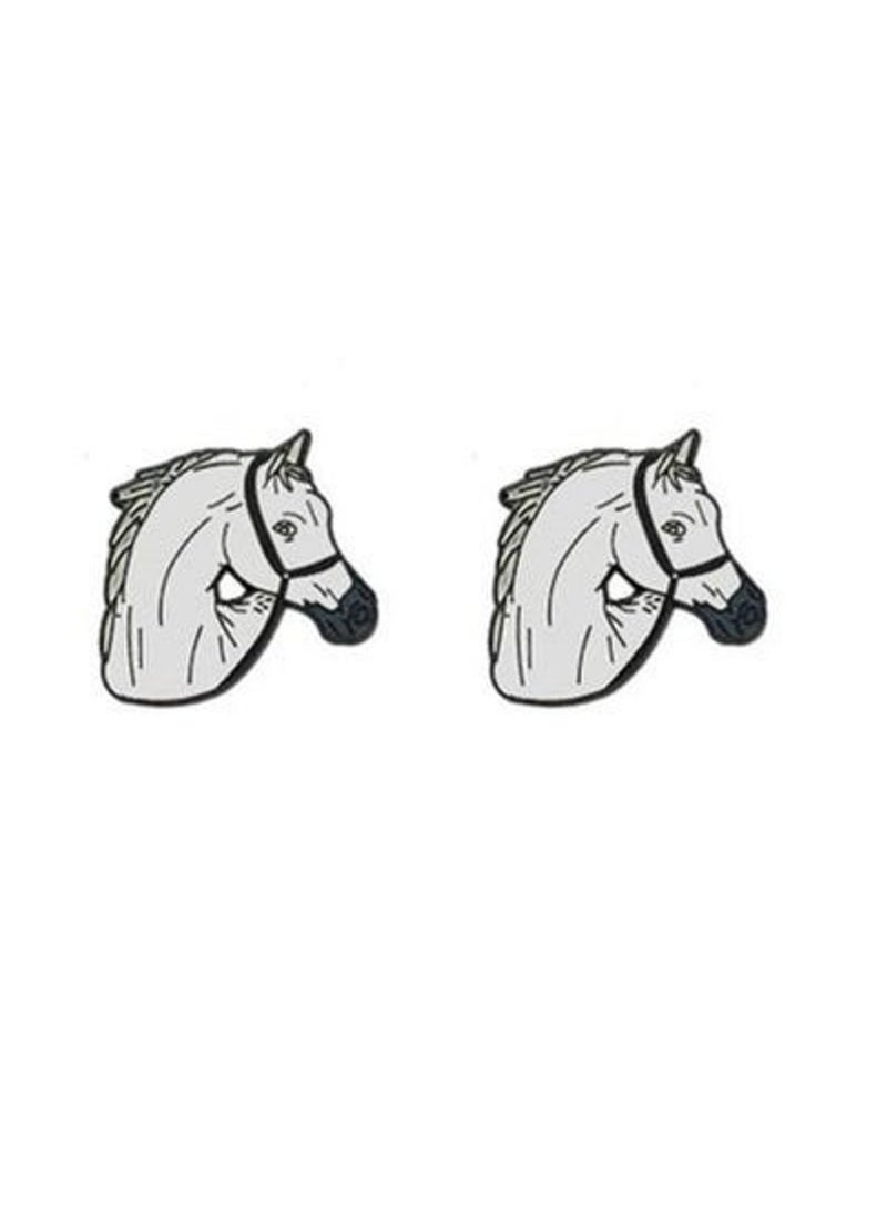 Fighter Gifts - Abu Dhabi Arabian Horse Logo Design 2D Sticker Badge Metal 2 Pcs 3cm - Image 1