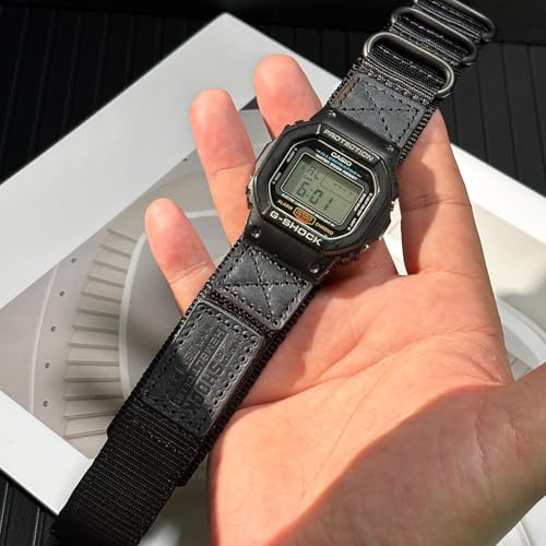 HEMSUT Quick Release 16mm Military Tactical Watch Band for Casio | Shock-Resistant Nylon & Leather Strap | Compatible with GA-100, DW-5600, DW-6900, GW-M5610, GBD-800 Series & More - Image 2
