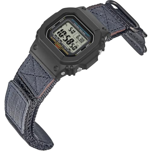 HEMSUT Quick Release 16mm Military Tactical Watch Band for Casio | Shock-Resistant Nylon & Leather Strap | Compatible with GA-100, DW-5600, DW-6900, GW-M5610, GBD-800 Series & More - Image 1