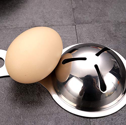 KPNG Egg,Premium 304 Stainless Steel Egg Yolk Separator, Dishwasher Safe Egg White Separator, Professional Egg Separator Tool for Baking Cake, Egg Custards, Mayonnaise and More(Silver) Pack of -1 - Image 4