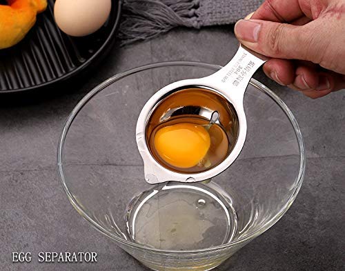 KPNG Egg,Premium 304 Stainless Steel Egg Yolk Separator, Dishwasher Safe Egg White Separator, Professional Egg Separator Tool for Baking Cake, Egg Custards, Mayonnaise and More(Silver) Pack of -1 - Image 5