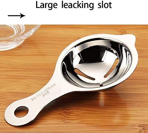KPNG Egg,Premium 304 Stainless Steel Egg Yolk Separator, Dishwasher Safe Egg White Separator, Professional Egg Separator Tool for Baking Cake, Egg Custards, Mayonnaise and More(Silver) Pack of -1 - Image 3