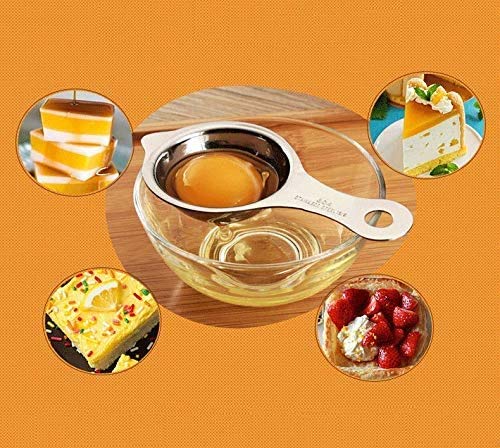 KPNG Egg,Premium 304 Stainless Steel Egg Yolk Separator, Dishwasher Safe Egg White Separator, Professional Egg Separator Tool for Baking Cake, Egg Custards, Mayonnaise and More(Silver) Pack of -1 - Image 2