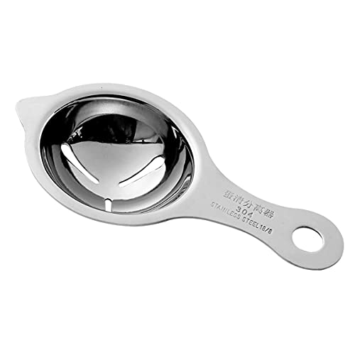 KPNG Egg,Premium 304 Stainless Steel Egg Yolk Separator, Dishwasher Safe Egg White Separator, Professional Egg Separator Tool for Baking Cake, Egg Custards, Mayonnaise and More(Silver) Pack of -1 - Image 1