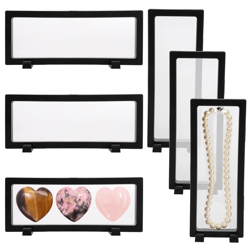 Dicunoy Dicunoy 6 PCS 3D Floating Display Case Coins Display Stand Holder for Jewelry Large Suspension Money Frame Box for Dollar Bill Medallions Fossils Rocks Stamps 9 x 354 x 075 