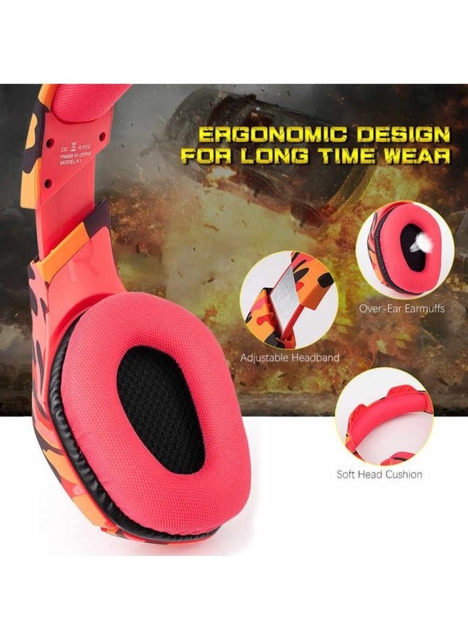 أونيكوما سماعة الألعاب ONIKUMA K1B المموهة مع ميكروفون لإلغاء الضوضاء لجهاز PS4 - Image 3