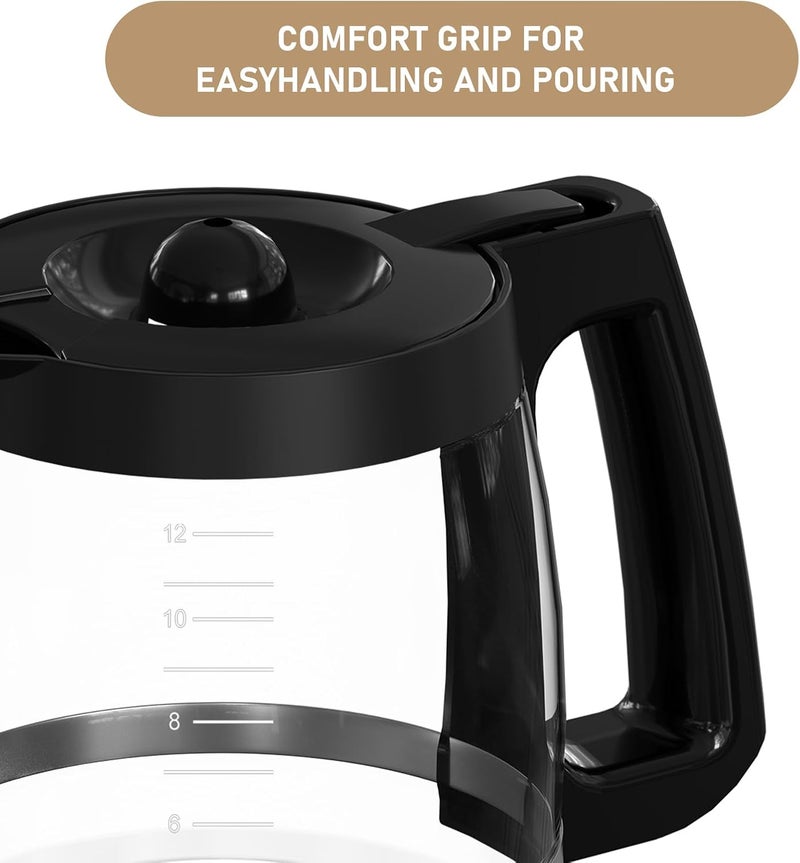 Shonshon 12-Cup Coffee Maker Glass Carafe Replacement Compatible with Hamilton Beach Coffee Maker Models 46310, 49980R, 49976, 49350, 49980A, 49980Z, 49983, 49618, 46300, 49966 1 Pack - Image 4