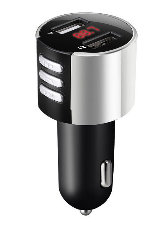 NIBEMINENT USB Bluetooth Wireless FM Transmitter Car Charger Silver/Black