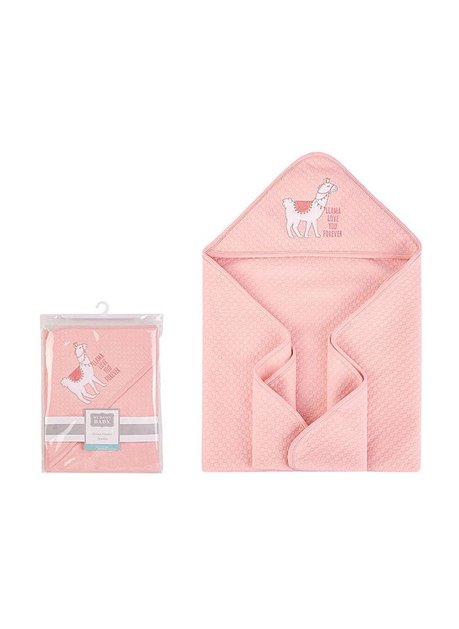 hudson baby Quilted Blanket With Hooded Alpaca  - Image 1