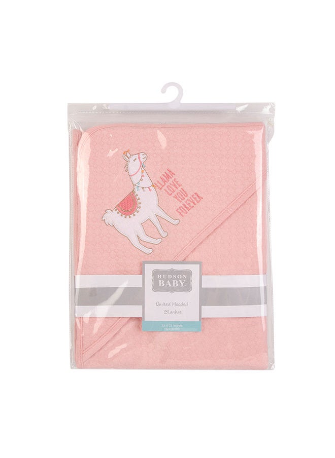 hudson baby Quilted Blanket With Hooded Alpaca  - Image 2