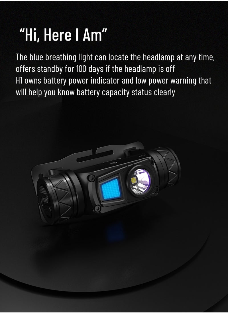 WUBEN - WUBEN H1 Rechargable Headlamp Head Light Waterproof  Flashlight Torchlight for Adult with Comfortable Headband   Use OSRAM P9 LED, Emits Light  1200 lumens,  Beam Angle is up to 100° - Image 1