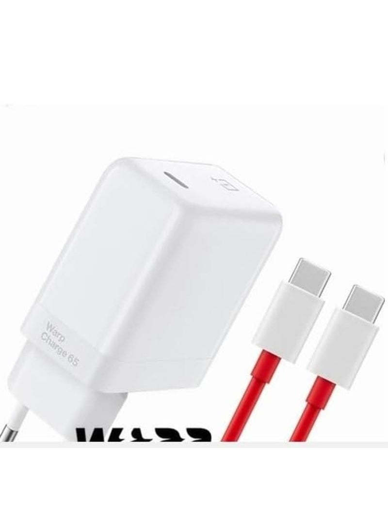 65W WARP Charger with USB-C to USB-C Cable for OnePlus Devices - Image 2