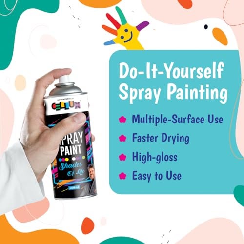 Cellux 2X Ultra Cover Bright Chrome Spray Paint | DIY, Quick Drying with Glossy Finish for Metal, Wood, Wall & Other Surfaces - 400 ML - Pack of 12 Spray Paints - Image 3