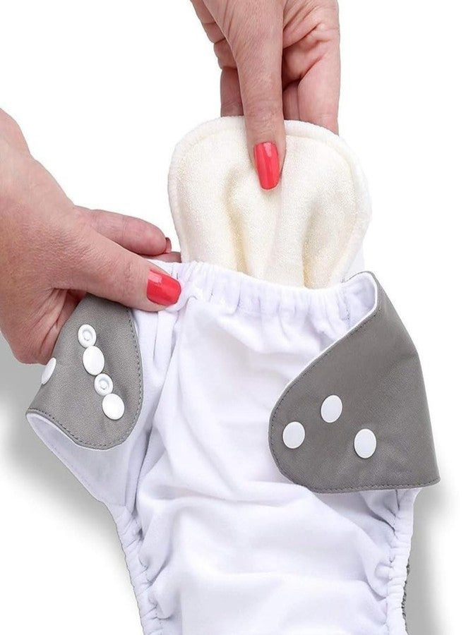 AEREX Premium Reusable Baby Cotton Cloth Diapers For 0 to 3 Years With White Insert Pads Leak Proof Washable Diapers For New Born Babies Adjustable Pocket Cloth Diaper Nappies (Multicolor, Pack of 1) - Image 3