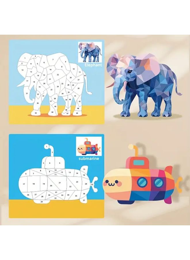 3D Geometric Stickers Transportation Style Educational DIY Toys For Kids - Image 5