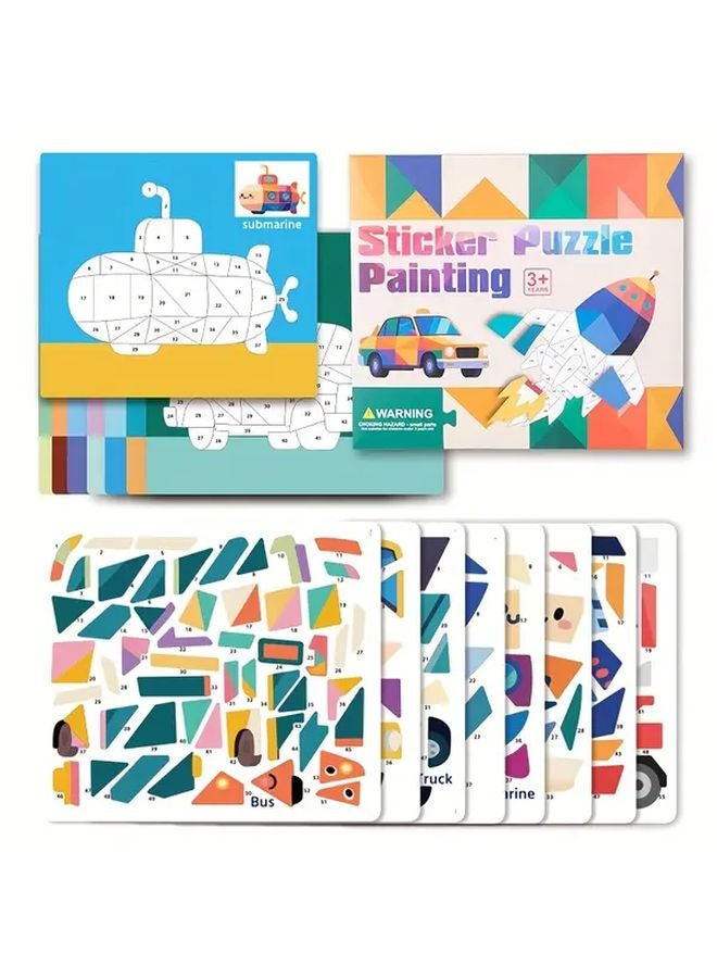 3D Geometric Stickers Transportation Style Educational DIY Toys For Kids - Image 1