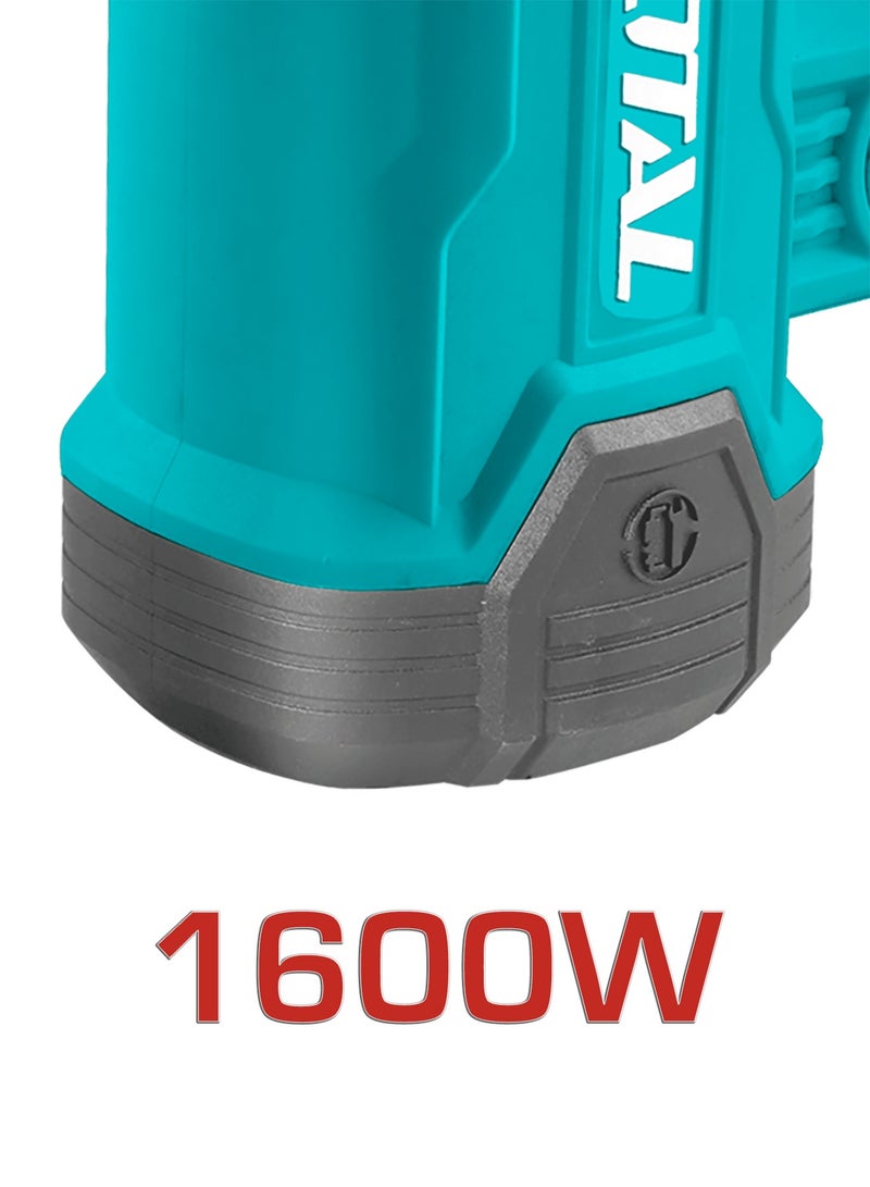 توتال مثقاب مطرقي دوّار من توتال بقدرة ١٦٠٠ واط، مزوّد بنظام تثبيت إس دي إس ماكس، بطاقة طرق ١٠ جول، وبقدرة حفر في الخرسانة حتى ٤٠ ملم، مع نظام مضاد للاهتزاز، ويأتي مع لقم حفر، وأزاميل، وفحمات كربونية، وحقيبة حمل - Image 5